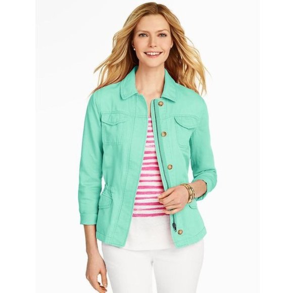 Talbots Petites Safari Jacket Coral Medium NWT - Picture 13 of 13